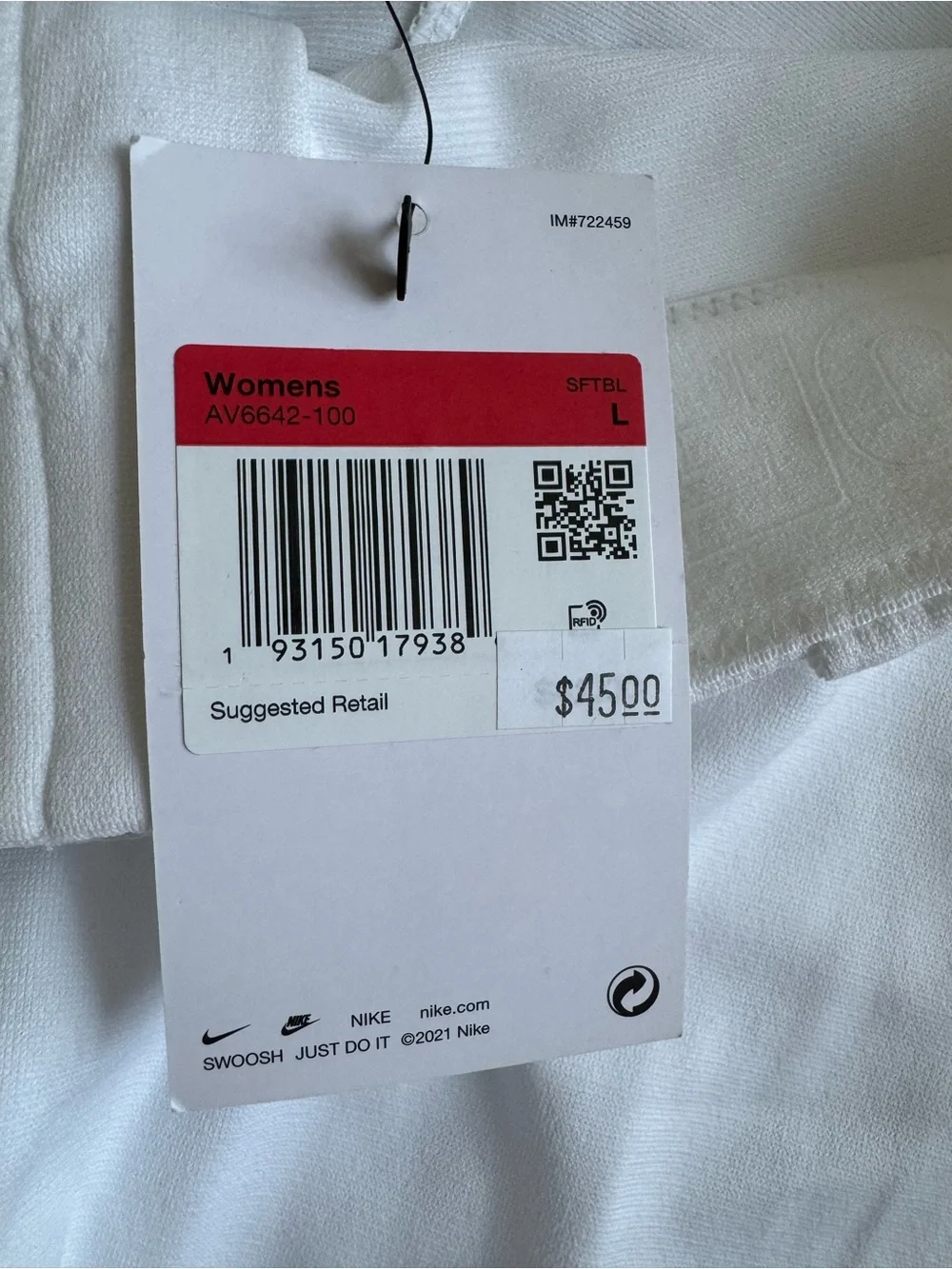 Nike white softball